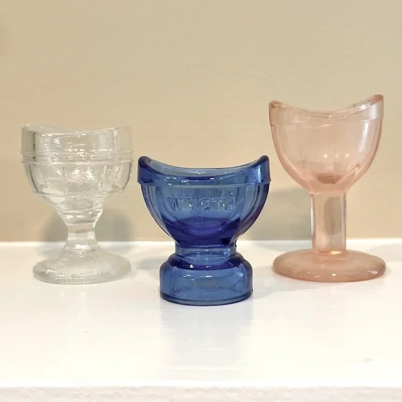 Vintage Eye Wash Cups Set of Two Clear and Light Pink - Picture 7 of 13